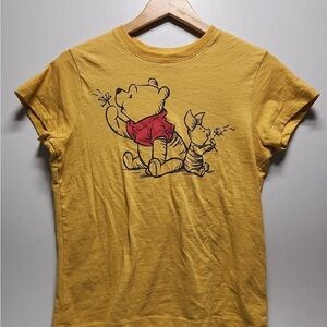 Disney Yellow Winnie the Pooh & Piglet T-Shirt (S)
